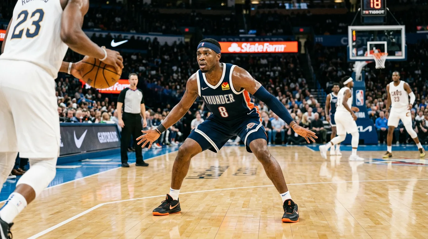 Young player reading defense from the top of the arc